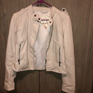 White leather jacket from Arden B